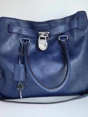 MK Michael Kors Navy Blue Hamilton Purse Bag